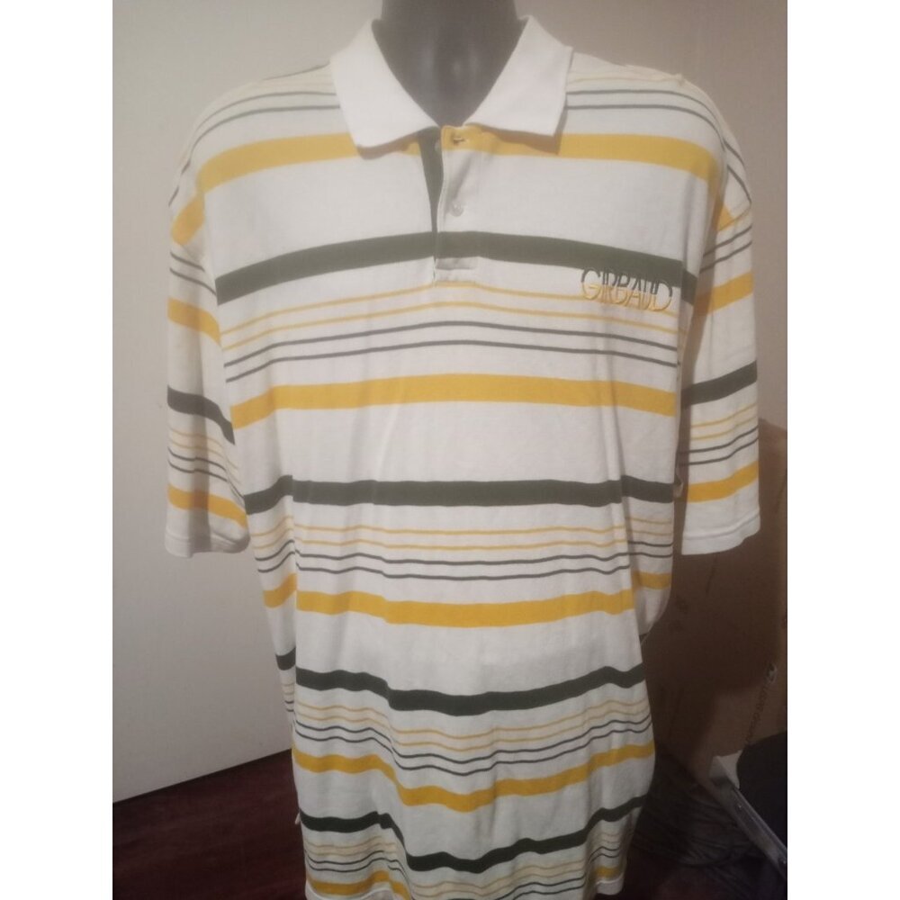Vtg Marithe Francois Girbaud Polo Shirt Men’s XXL Spellout White Yellow Green